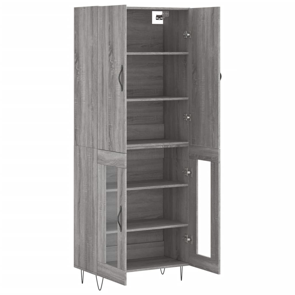 Buffet haut Sonoma gris 69,5x34x180 cm Bois d'ingénierie - XIOS