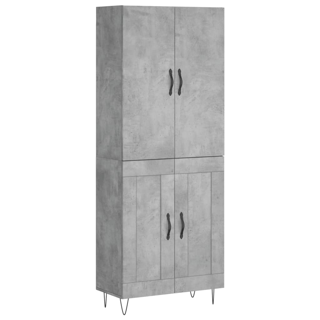Buffet haut Gris béton 69,5x34x180 cm Bois d'ingénierie - XIOS