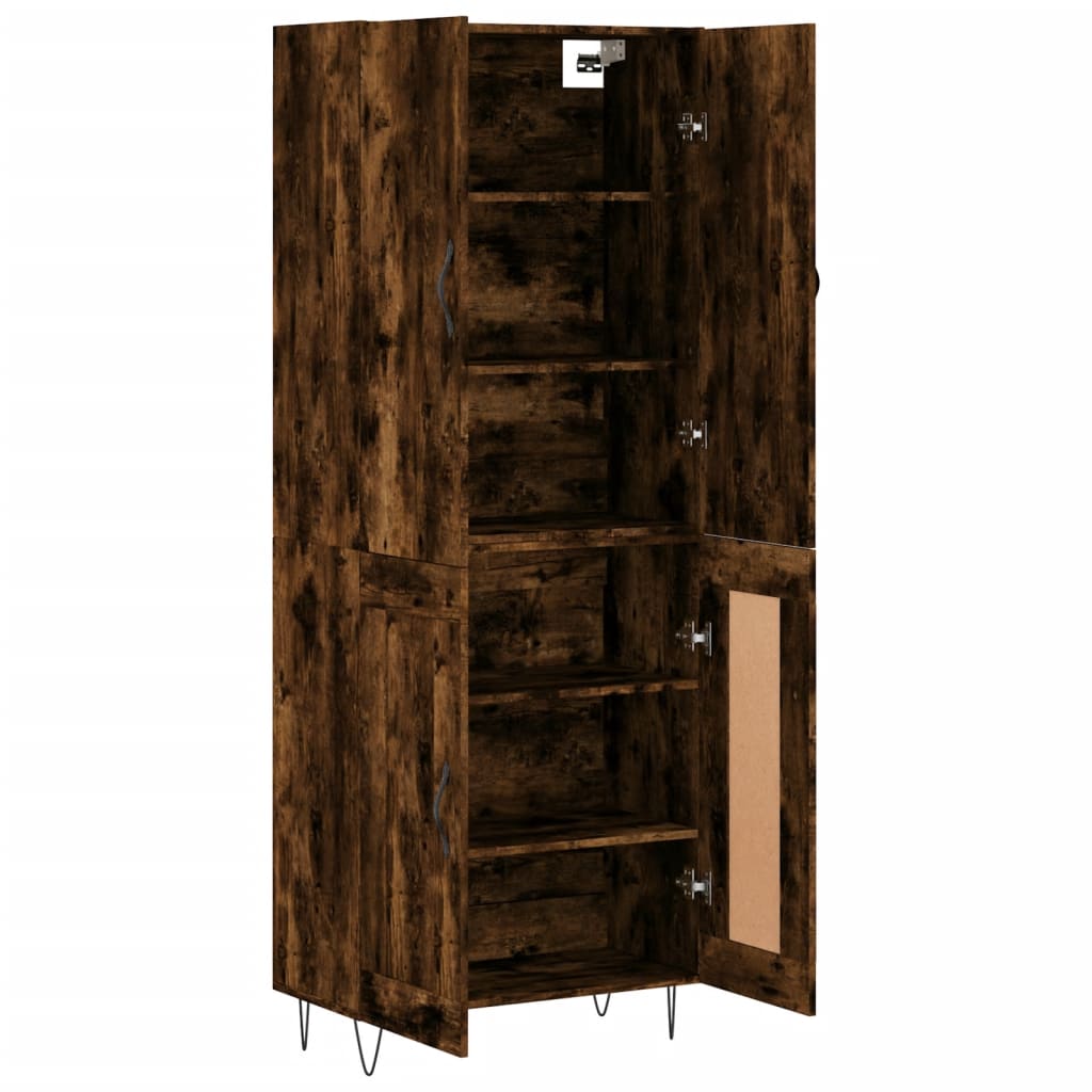 Buffet haut Chêne fumé 69,5x34x180 cm Bois d'ingénierie - XIOS