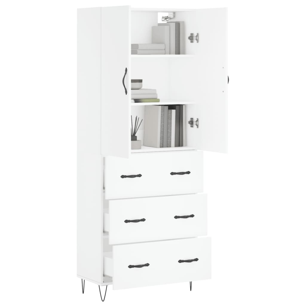 Buffet haut Blanc 69,5x34x180 cm Bois d'ingénierie - XIOS