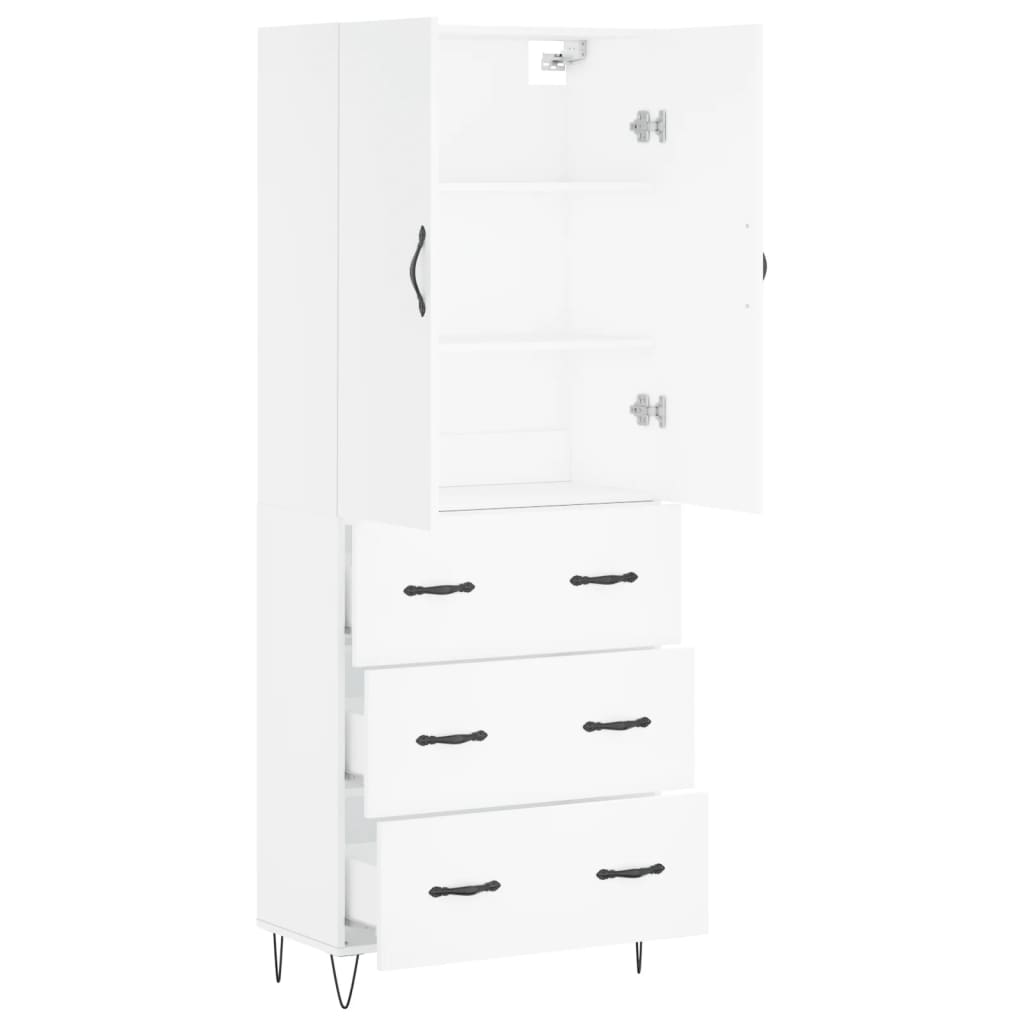 Buffet haut Blanc 69,5x34x180 cm Bois d'ingénierie - XIOS