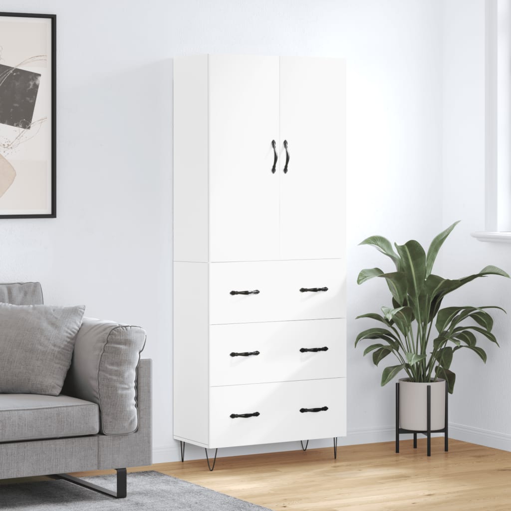 Buffet haut Blanc 69,5x34x180 cm Bois d'ingénierie - XIOS