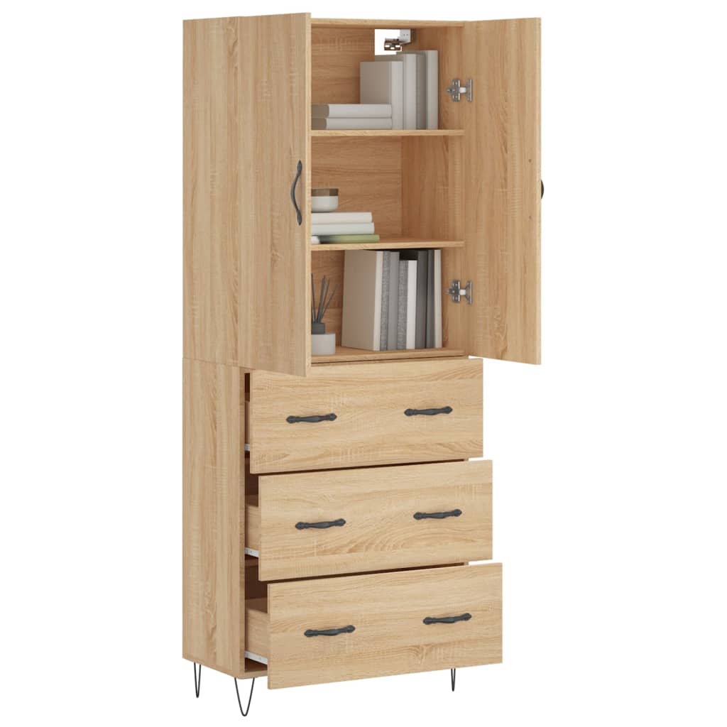 Buffet haut Chêne sonoma 69,5x34x180 cm Bois d'ingénierie - XIOS