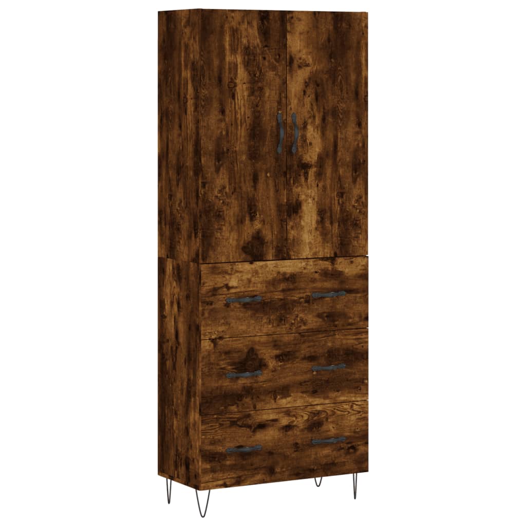Buffet haut Chêne fumé 69,5x34x180 cm Bois d'ingénierie - XIOS