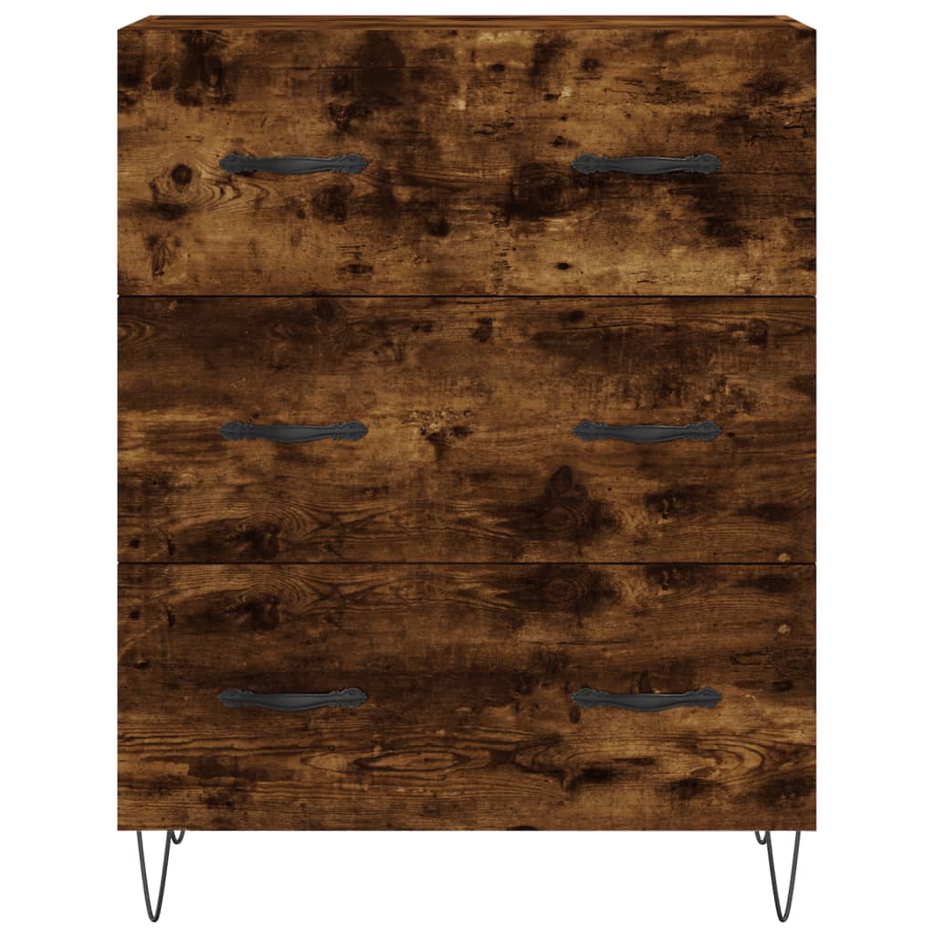 Buffet haut Chêne fumé 69,5x34x180 cm Bois d'ingénierie - XIOS