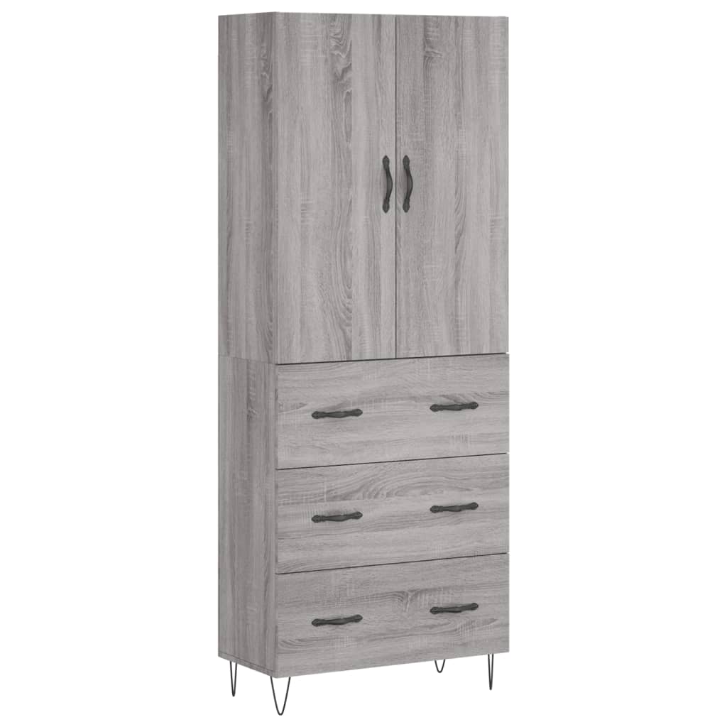 Buffet haut Sonoma gris 69,5x34x180 cm Bois d'ingénierie - XIOS