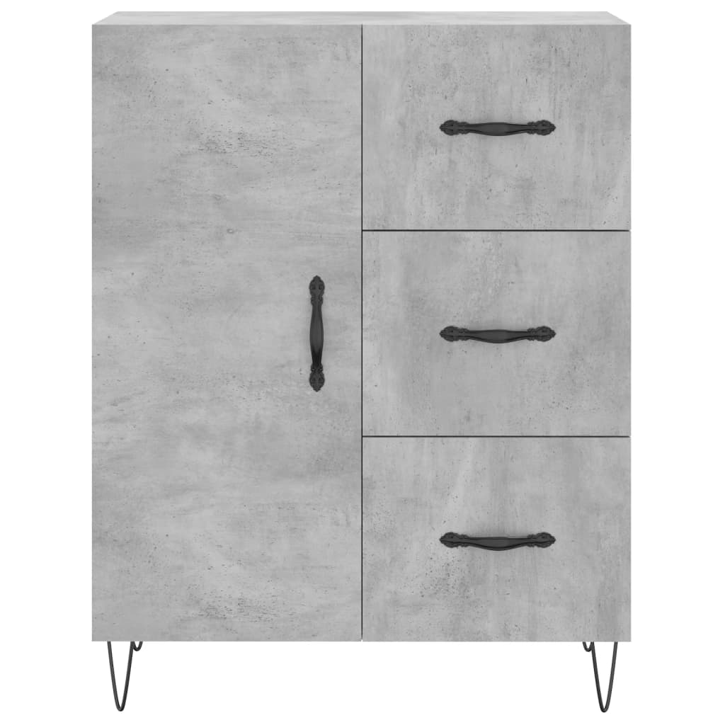 Buffet haut Gris béton 69,5x34x180 cm Bois d'ingénierie - XIOS