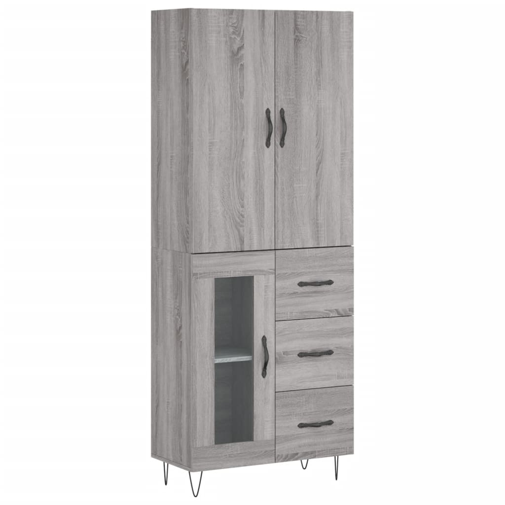 Buffet haut Sonoma gris 69,5x34x180 cm Bois d'ingénierie - XIOS