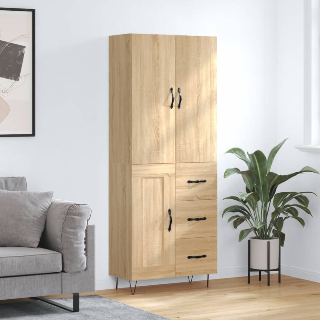 Buffet haut Chêne sonoma 69,5x34x180 cm Bois d'ingénierie - XIOS