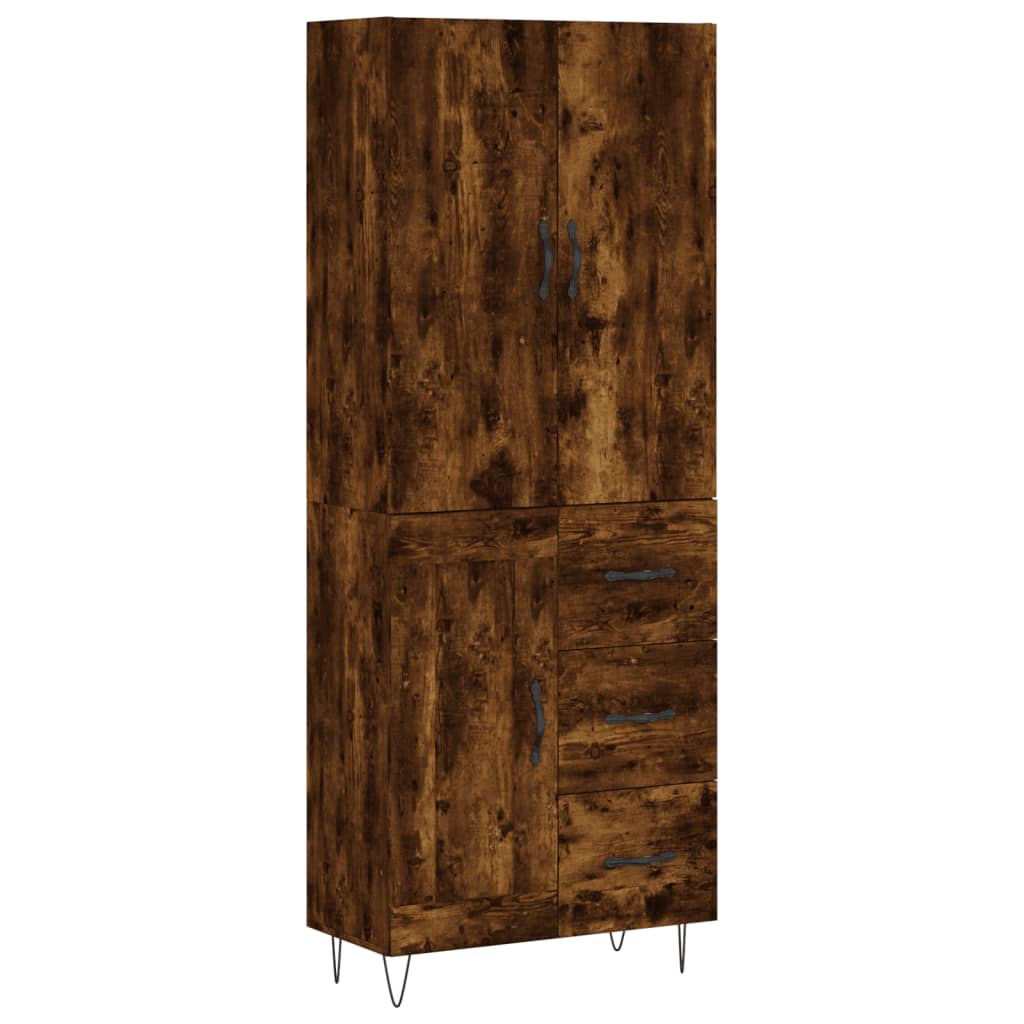 Buffet haut Chêne fumé 69,5x34x180 cm Bois d'ingénierie - XIOS