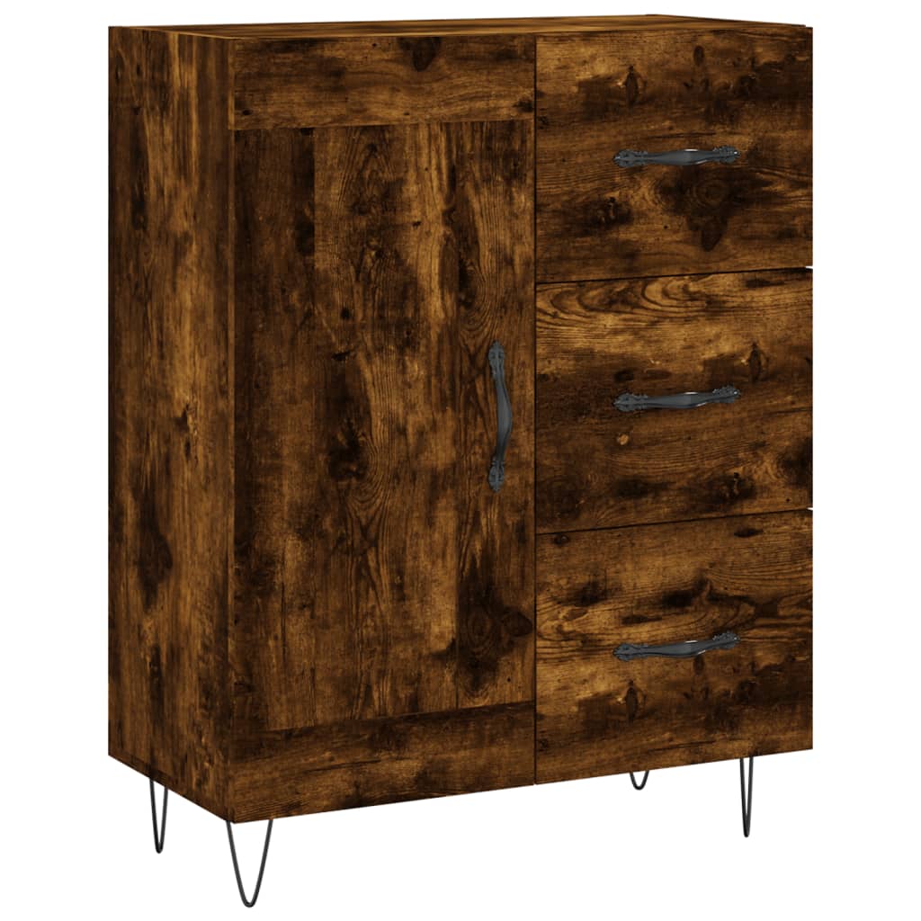 Buffet haut Chêne fumé 69,5x34x180 cm Bois d'ingénierie - XIOS