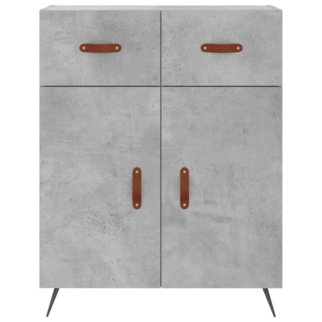 Buffet haut Gris béton 69,5x34x180 cm Bois d'ingénierie - XIOS