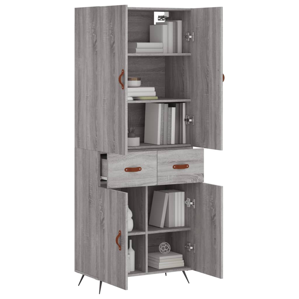 Buffet haut Sonoma gris 69,5x34x180 cm Bois d'ingénierie - XIOS