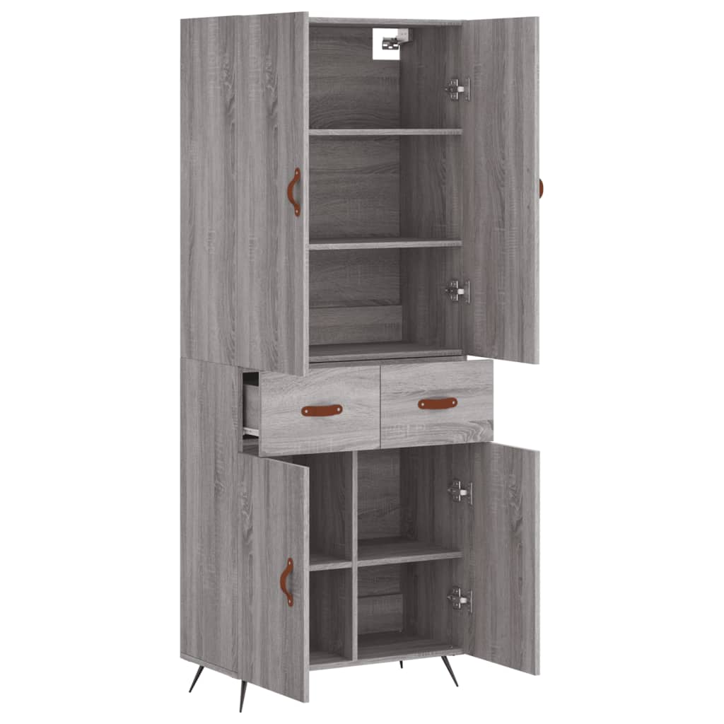 Buffet haut Sonoma gris 69,5x34x180 cm Bois d'ingénierie - XIOS
