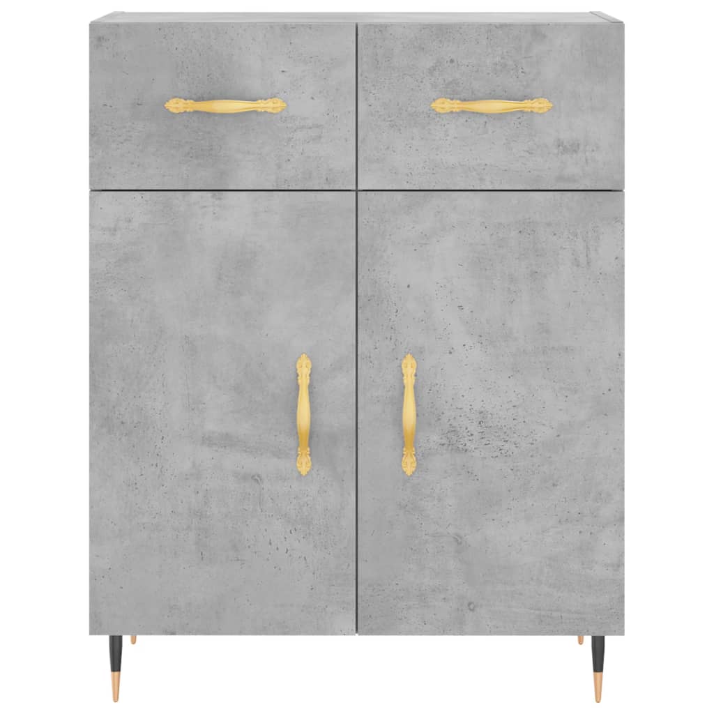 Buffet haut Gris béton 69,5x34x180 cm Bois d'ingénierie - XIOS