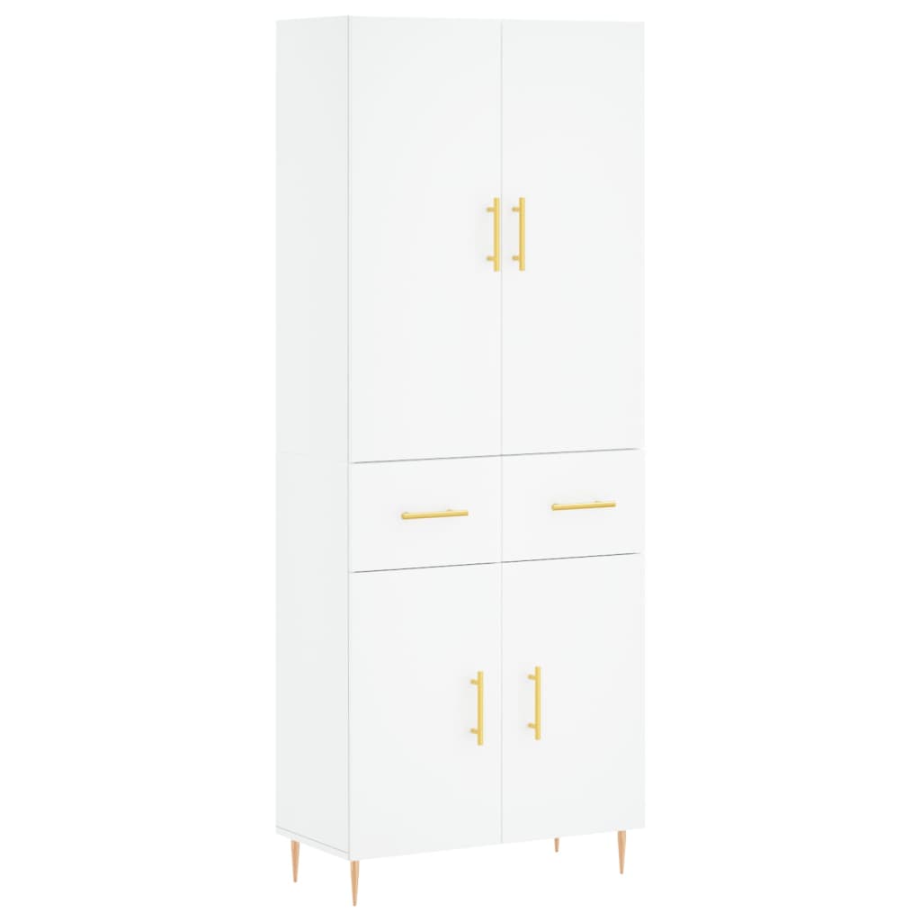 Buffet haut Blanc 69,5x34x180 cm Bois d'ingénierie
