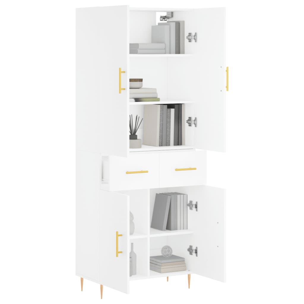 Buffet haut Blanc 69,5x34x180 cm Bois d'ingénierie - XIOS