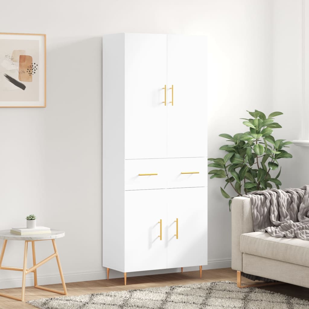 Buffet haut Blanc 69,5x34x180 cm Bois d'ingénierie - XIOS