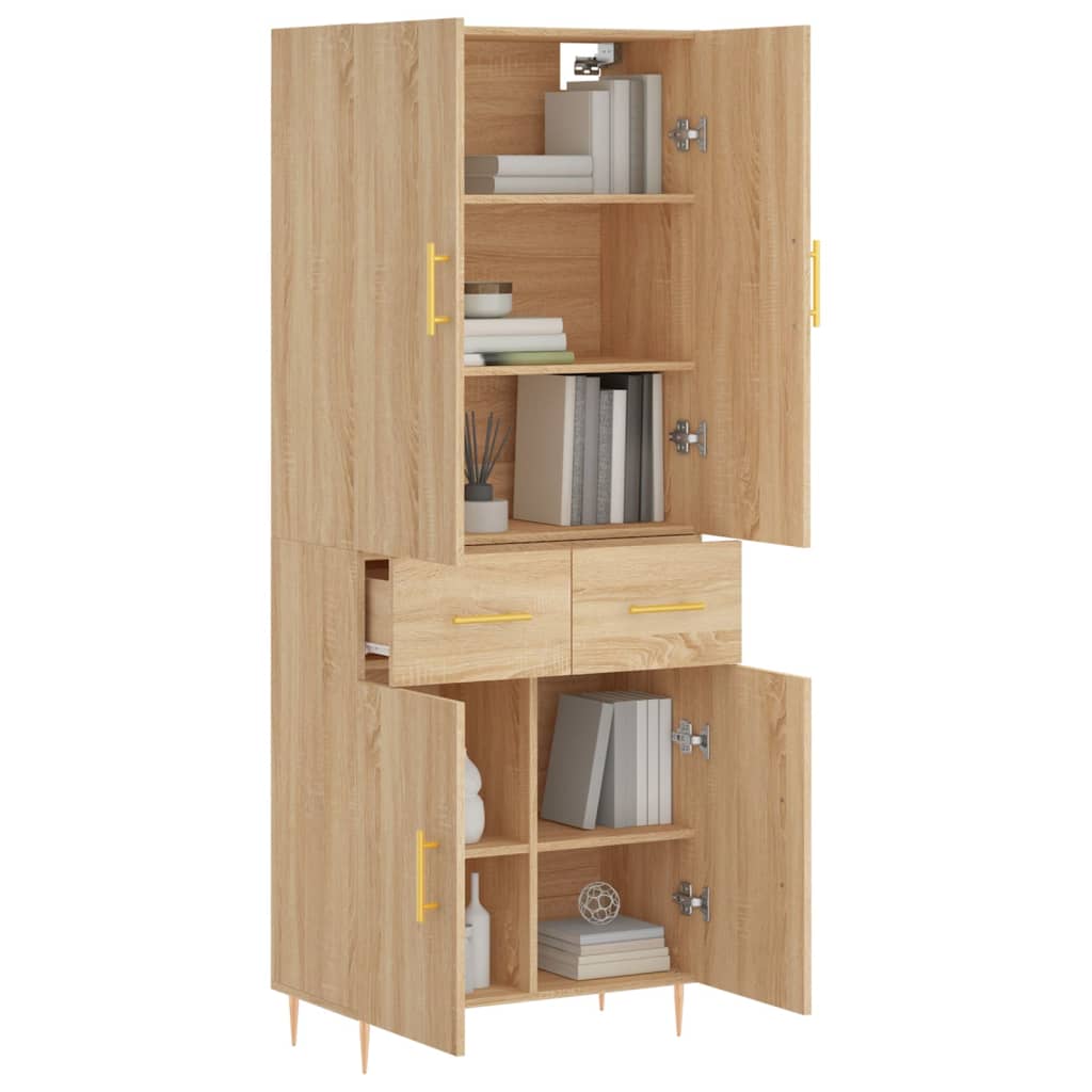 Buffet haut Chêne sonoma 69,5x34x180 cm Bois d'ingénierie - XIOS