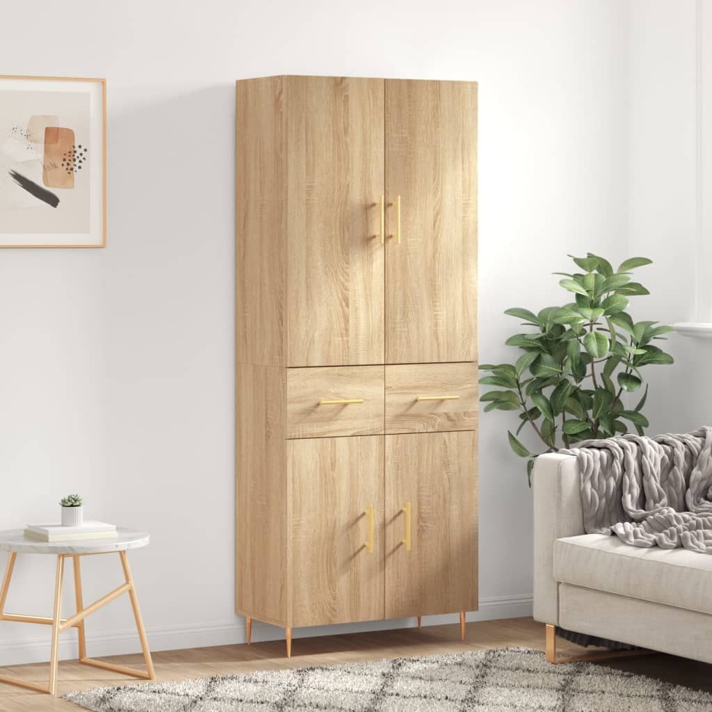 Buffet haut Chêne sonoma 69,5x34x180 cm Bois d'ingénierie - XIOS