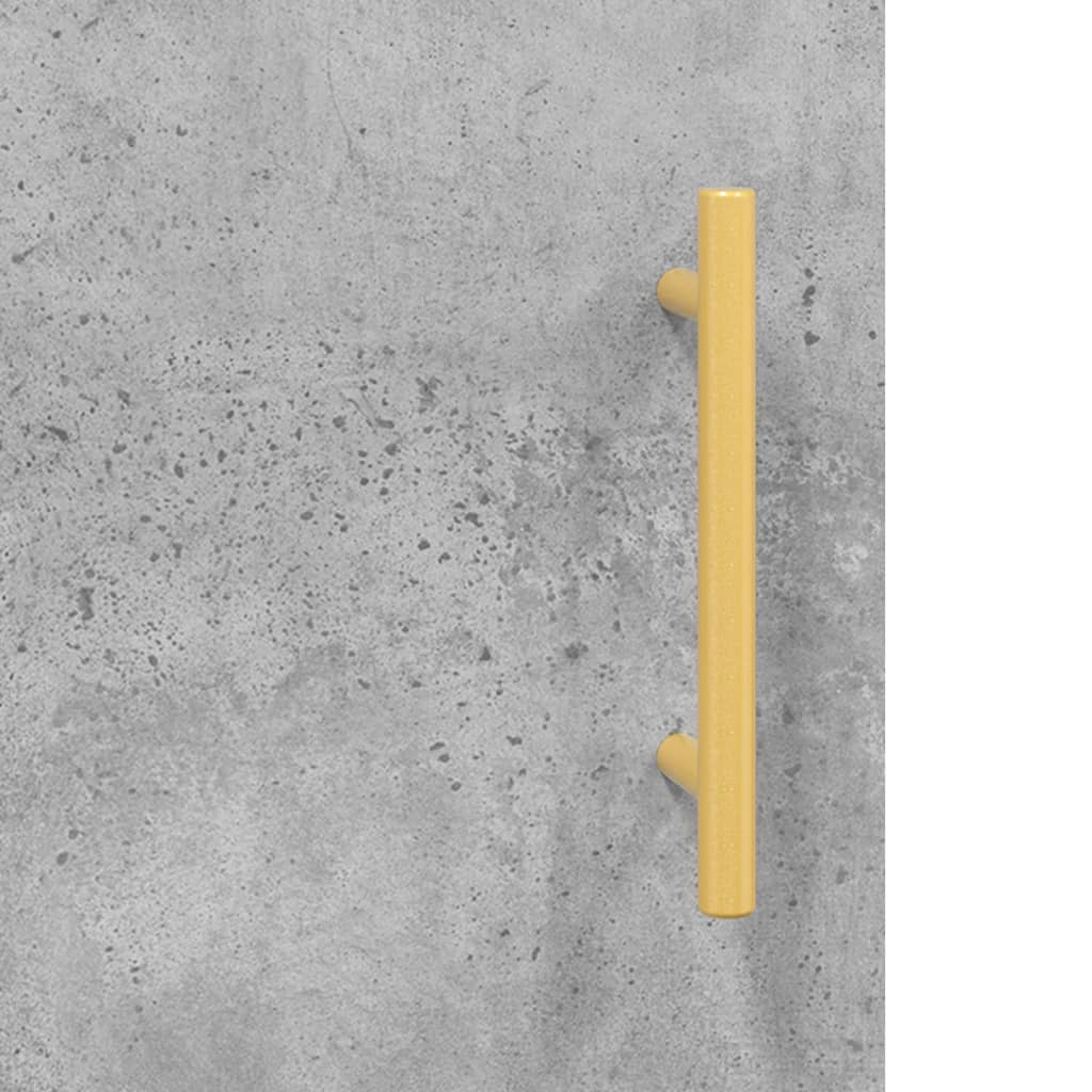 Buffet haut Gris béton 69,5x34x180 cm Bois d'ingénierie - XIOS