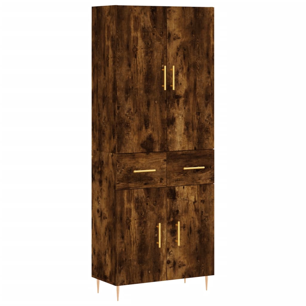Buffet haut Chêne fumé 69,5x34x180 cm Bois d'ingénierie - XIOS
