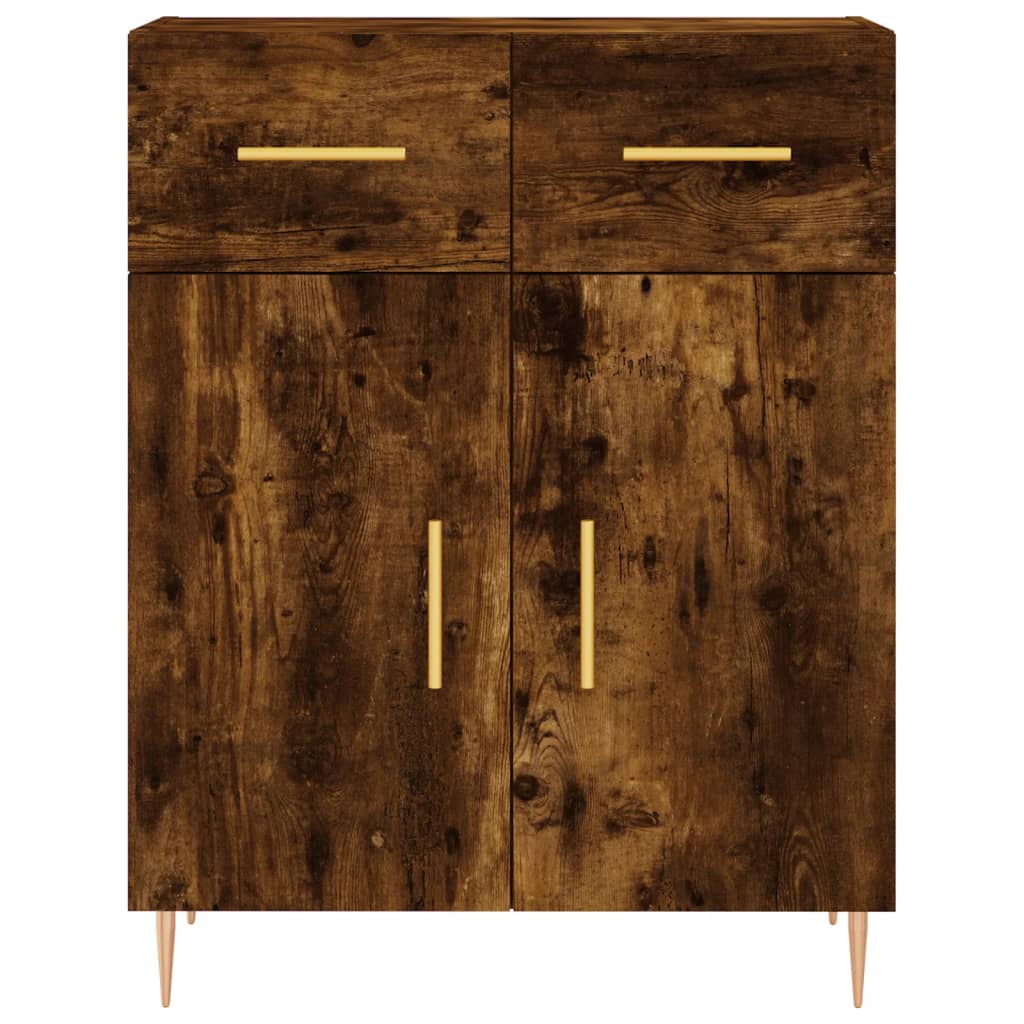 Buffet haut Chêne fumé 69,5x34x180 cm Bois d'ingénierie - XIOS
