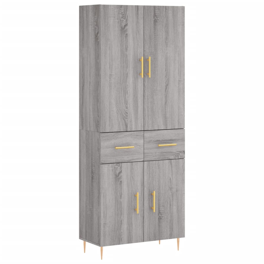 Buffet haut Sonoma gris 69,5x34x180 cm Bois d'ingénierie - XIOS