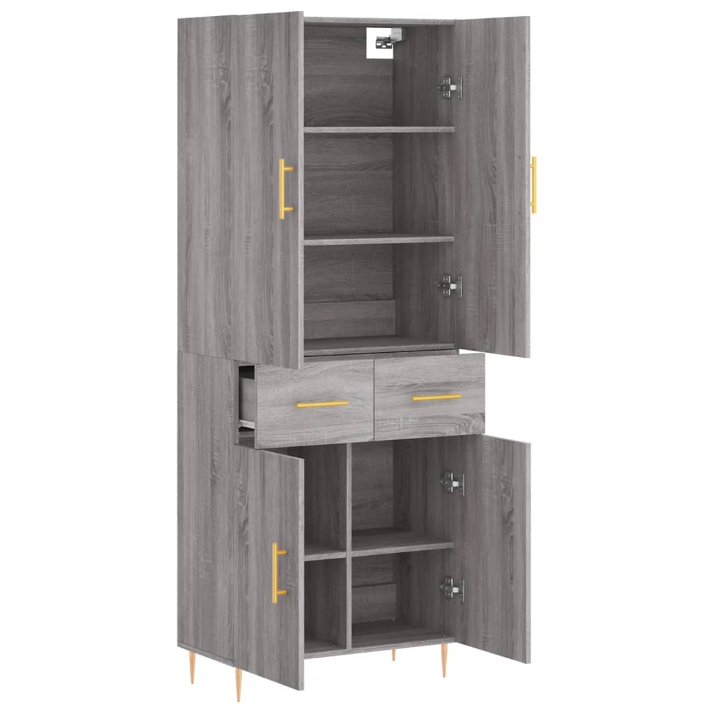 Buffet haut Sonoma gris 69,5x34x180 cm Bois d'ingénierie - XIOS