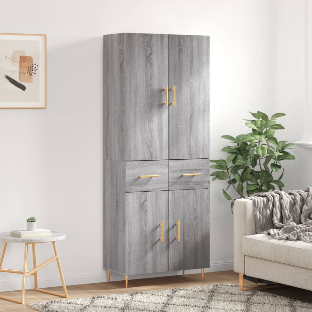 Buffet haut Sonoma gris 69,5x34x180 cm Bois d'ingénierie - XIOS