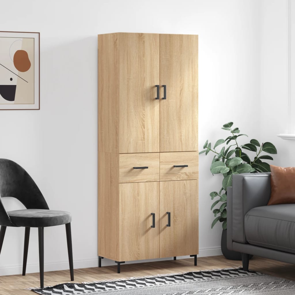 Buffet haut Chêne sonoma 69,5x34x180 cm Bois d'ingénierie - XIOS