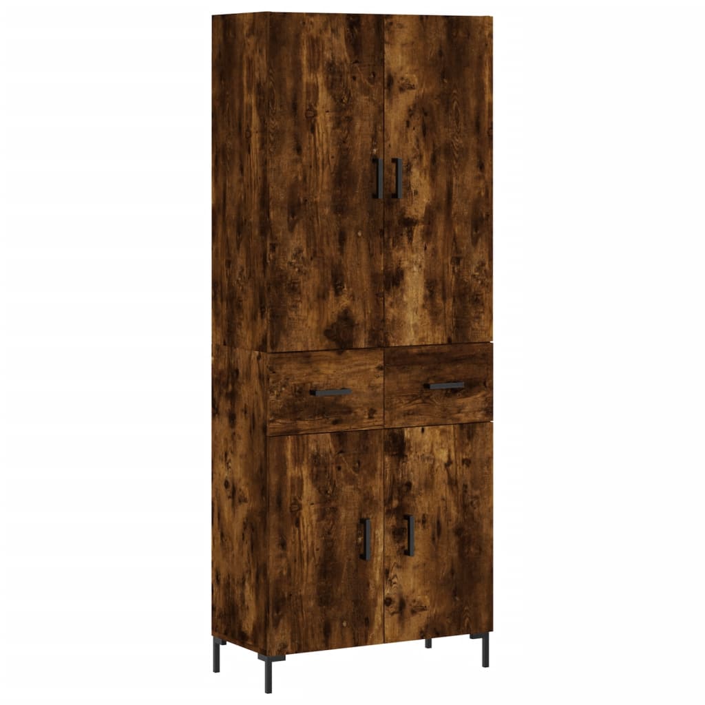 Buffet haut Chêne fumé 69,5x34x180 cm Bois d'ingénierie - XIOS
