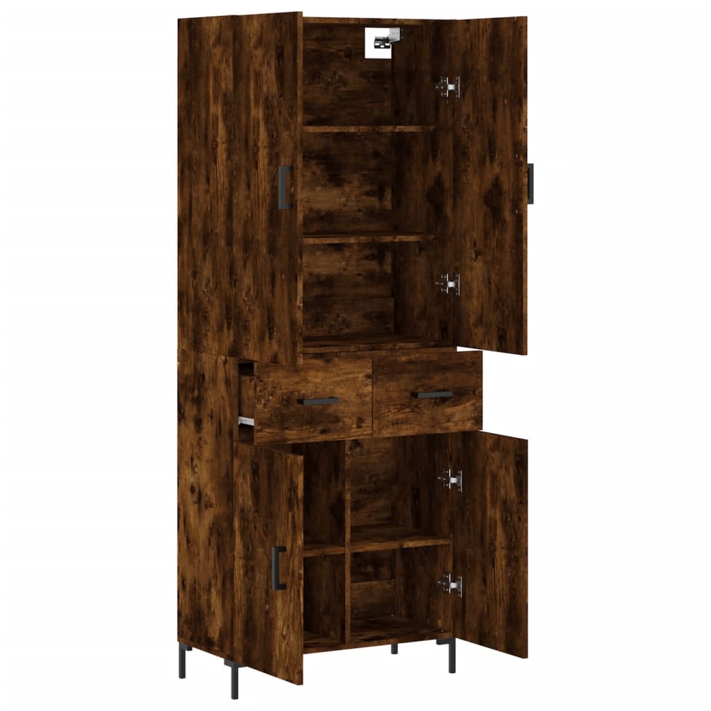 Buffet haut Chêne fumé 69,5x34x180 cm Bois d'ingénierie - XIOS
