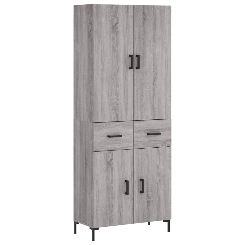 Buffet haut Sonoma gris 69,5x34x180 cm Bois d'ingénierie - XIOS