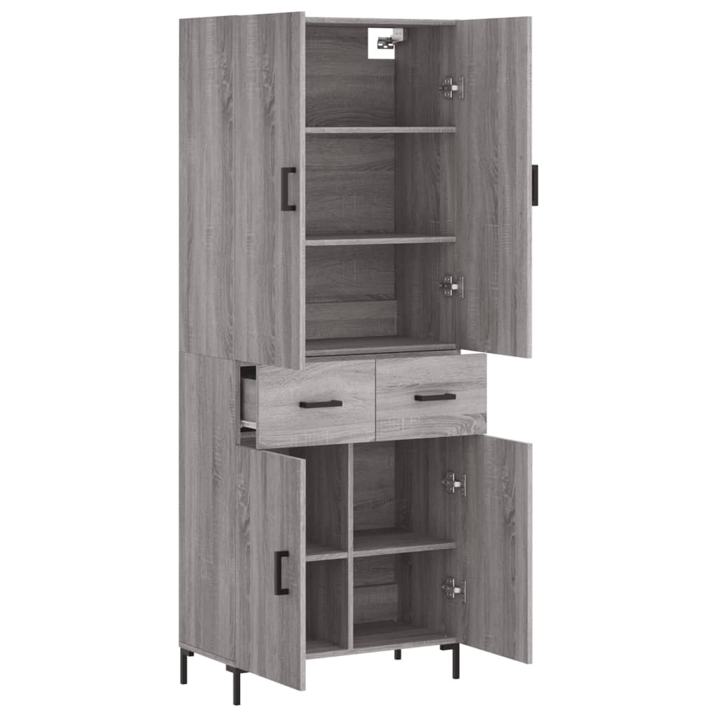 Buffet haut Sonoma gris 69,5x34x180 cm Bois d'ingénierie - XIOS