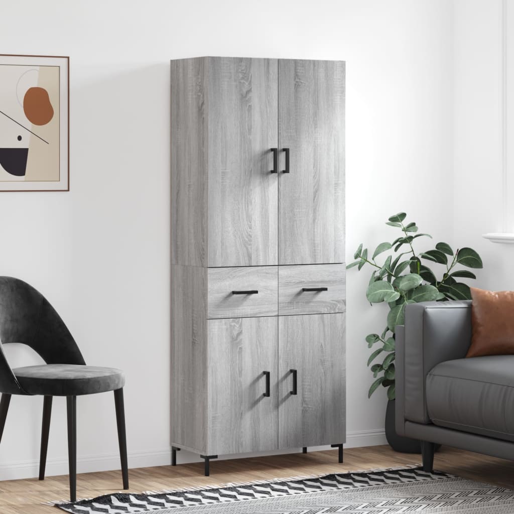 Buffet haut Sonoma gris 69,5x34x180 cm Bois d'ingénierie - XIOS