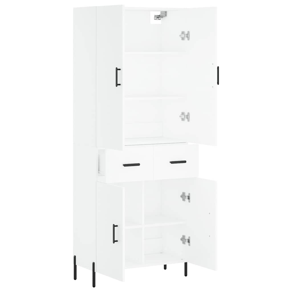 Buffet haut Blanc 69,5x34x180 cm Bois d'ingénierie