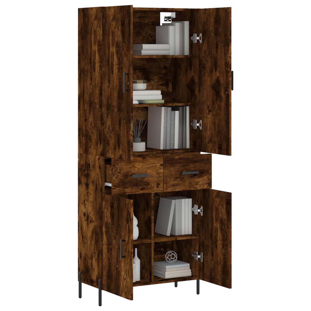 Buffet haut Chêne fumé 69,5x34x180 cm Bois d'ingénierie - XIOS