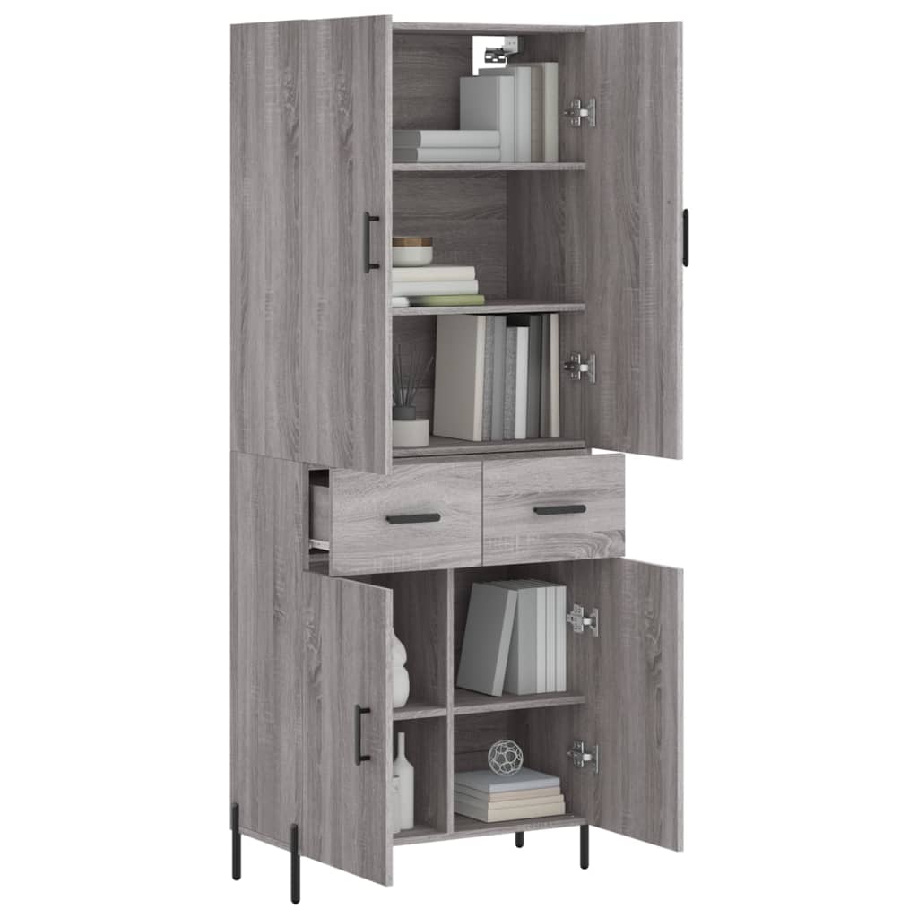 Buffet haut Sonoma gris 69,5x34x180 cm Bois d'ingénierie - XIOS