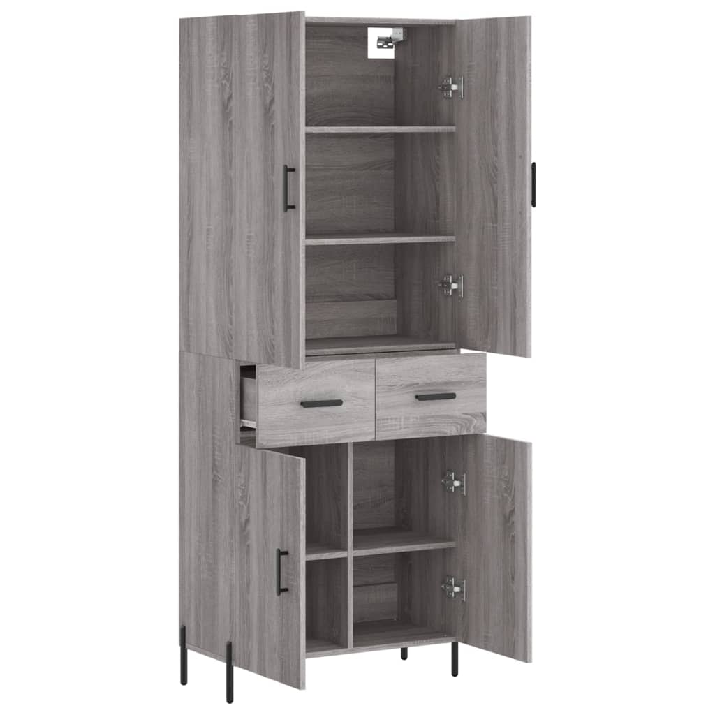 Buffet haut Sonoma gris 69,5x34x180 cm Bois d'ingénierie - XIOS