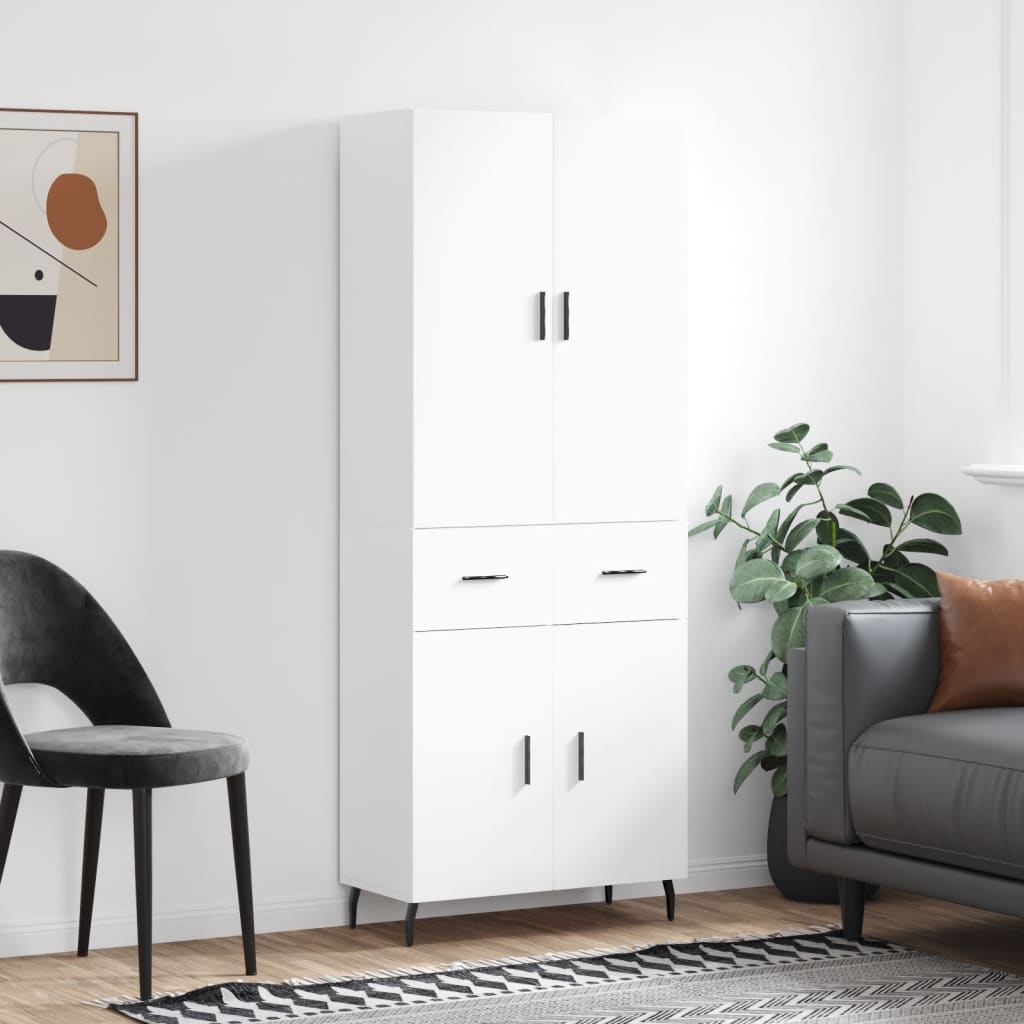 Buffet haut Blanc 69,5x34x180 cm Bois d'ingénierie - XIOS
