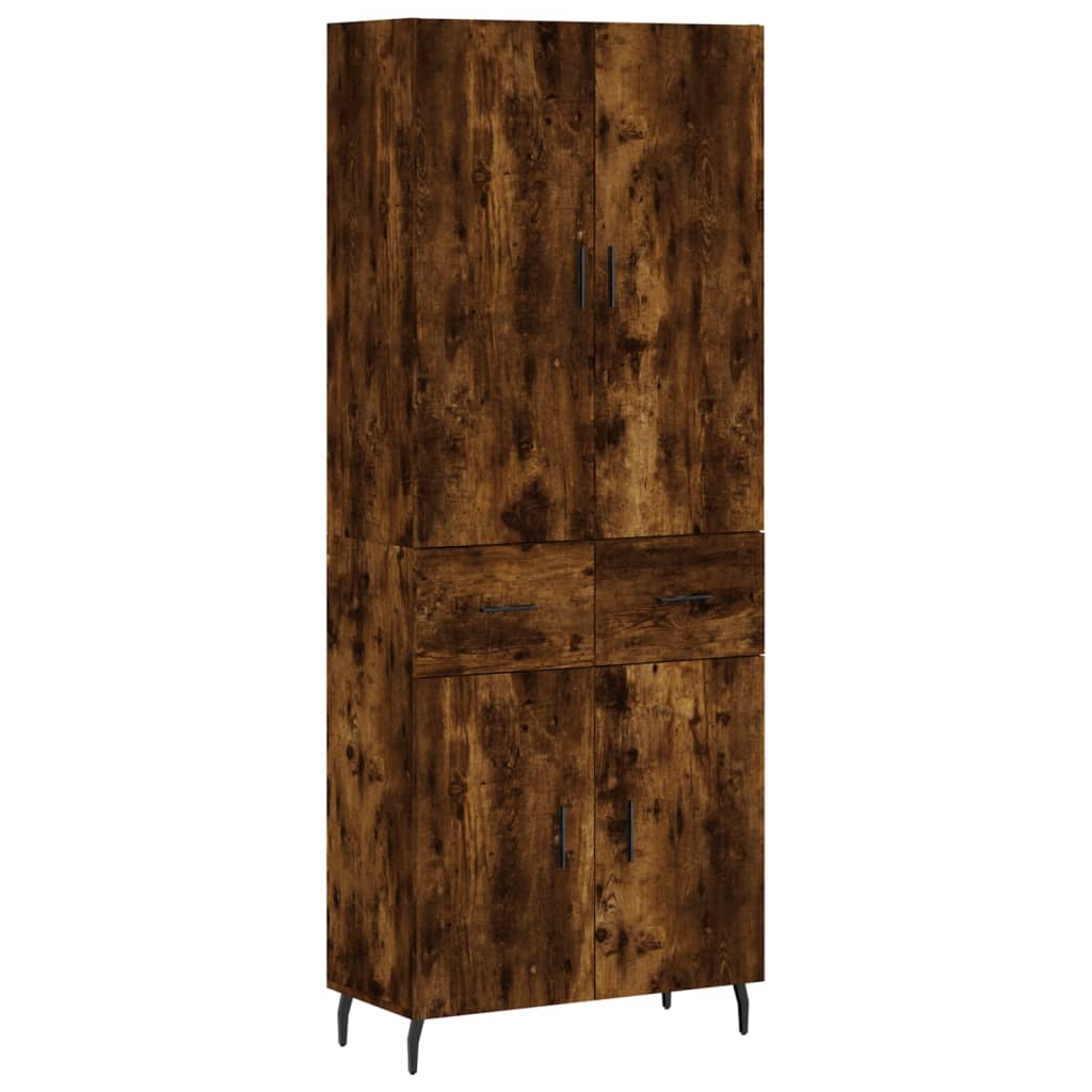 Buffet haut Chêne fumé 69,5x34x180 cm Bois d'ingénierie - XIOS