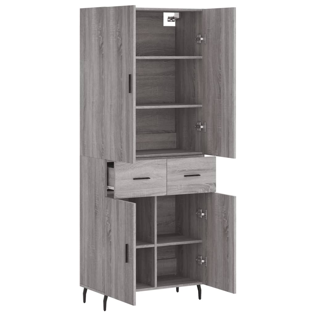 Buffet haut Sonoma gris 69,5x34x180 cm Bois d'ingénierie - XIOS