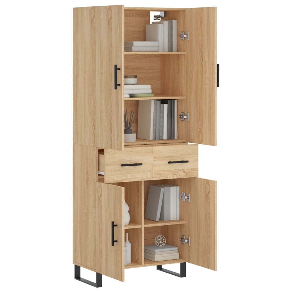 Buffet haut Chêne sonoma 69,5x34x180 cm Bois d'ingénierie