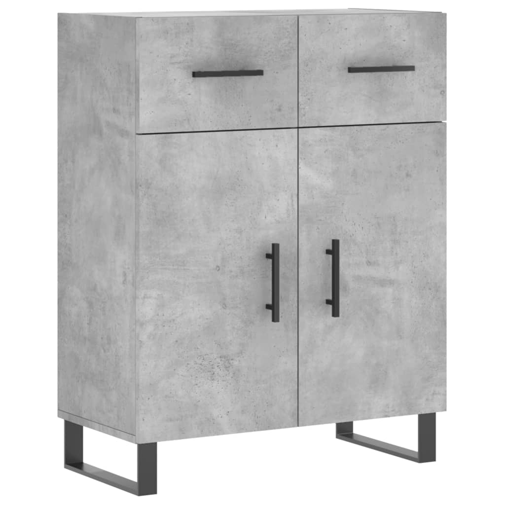 Buffet haut Gris béton 69,5x34x180 cm Bois d'ingénierie - XIOS