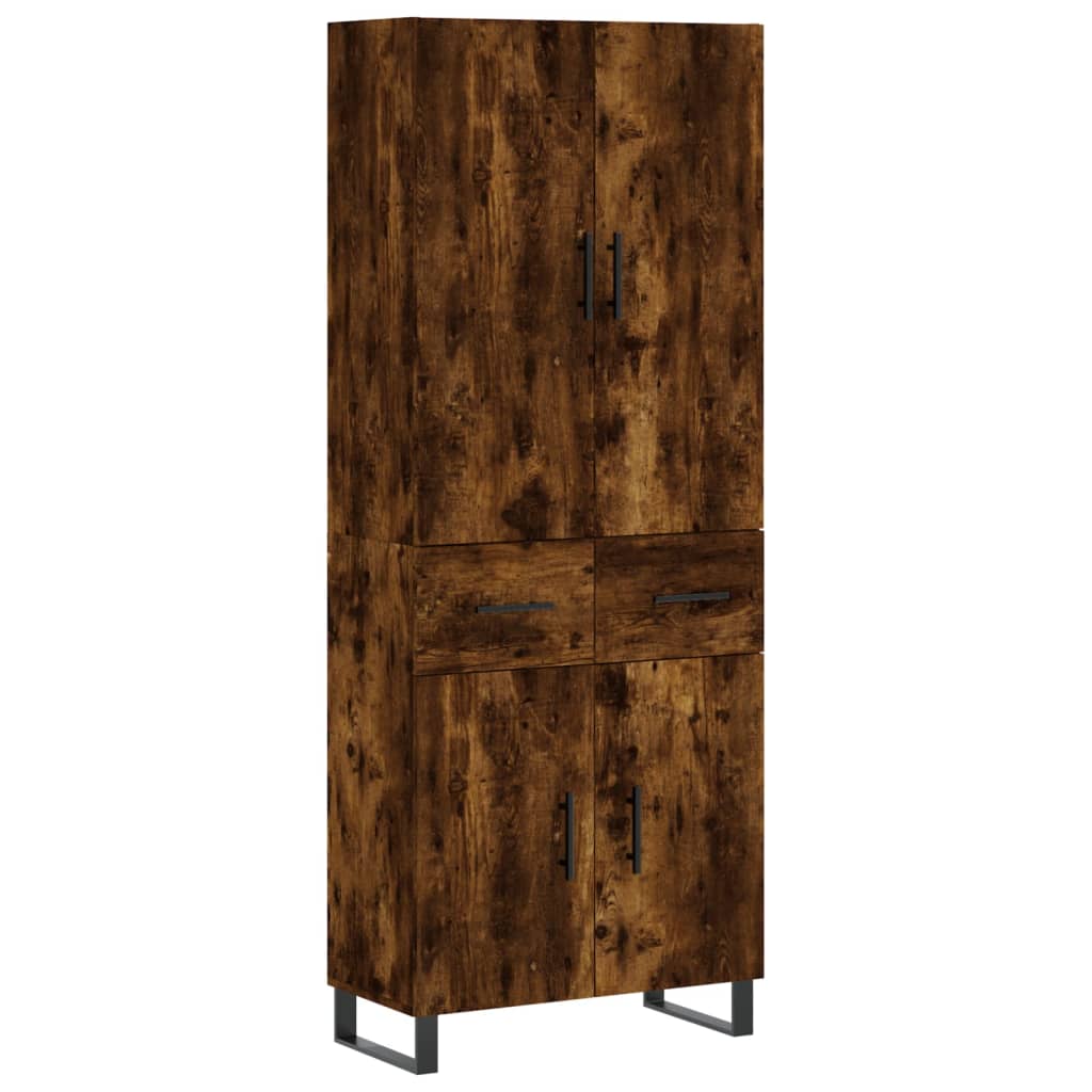 Buffet haut Chêne fumé 69,5x34x180 cm Bois d'ingénierie - XIOS