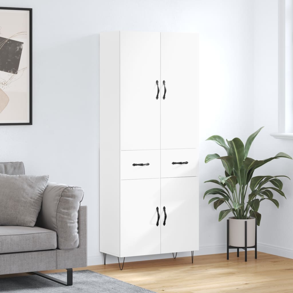 Buffet haut Blanc 69,5x34x180 cm Bois d'ingénierie - XIOS