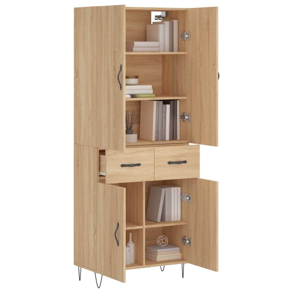 Buffet haut Chêne sonoma 69,5x34x180 cm Bois d'ingénierie - XIOS