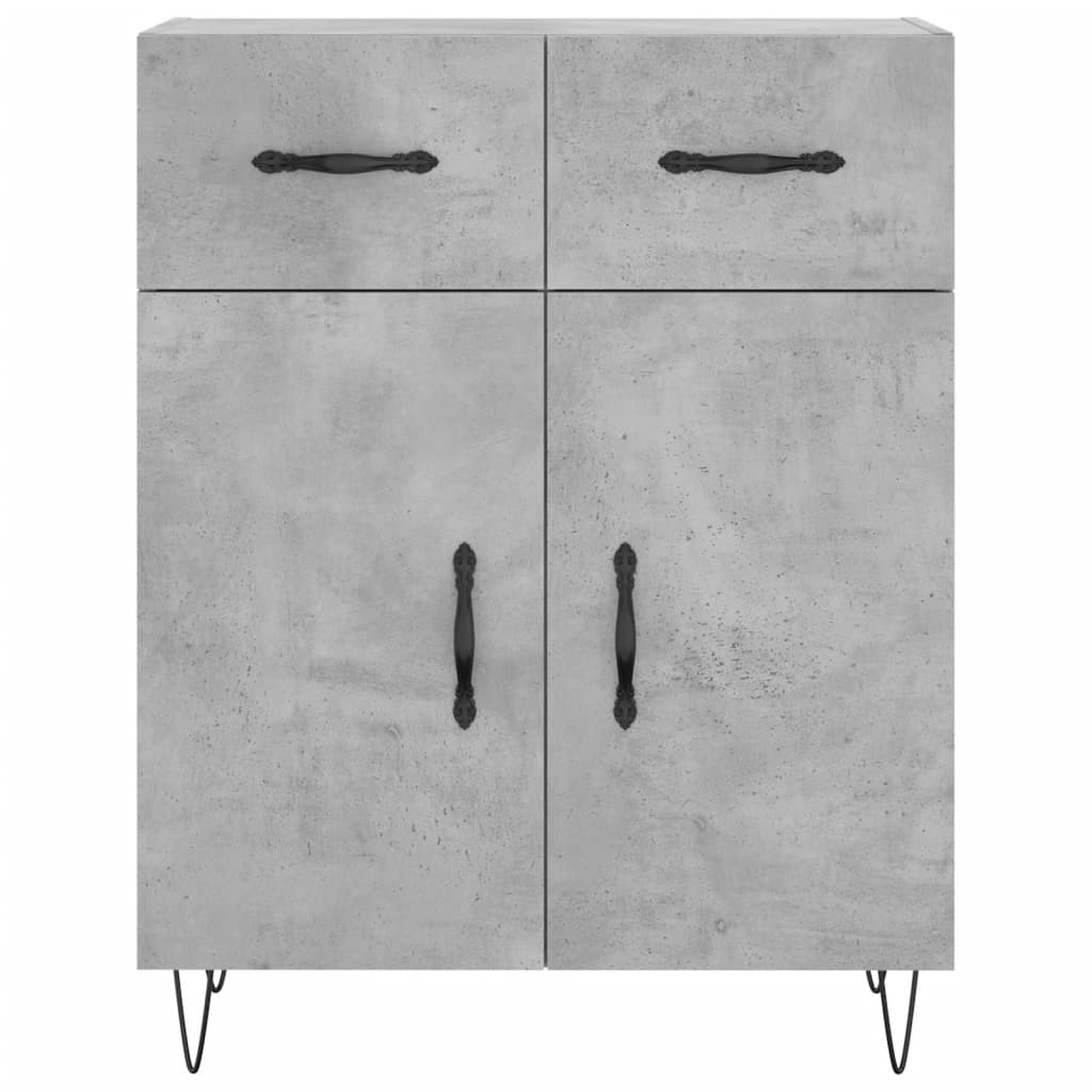 Buffet haut Gris béton 69,5x34x180 cm Bois d'ingénierie - XIOS