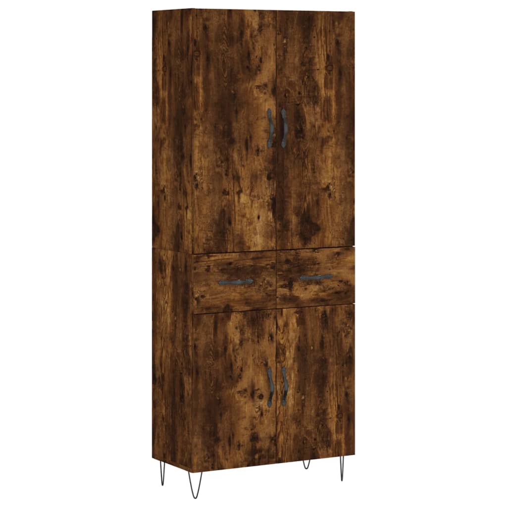 Buffet haut Chêne fumé 69,5x34x180 cm Bois d'ingénierie - XIOS